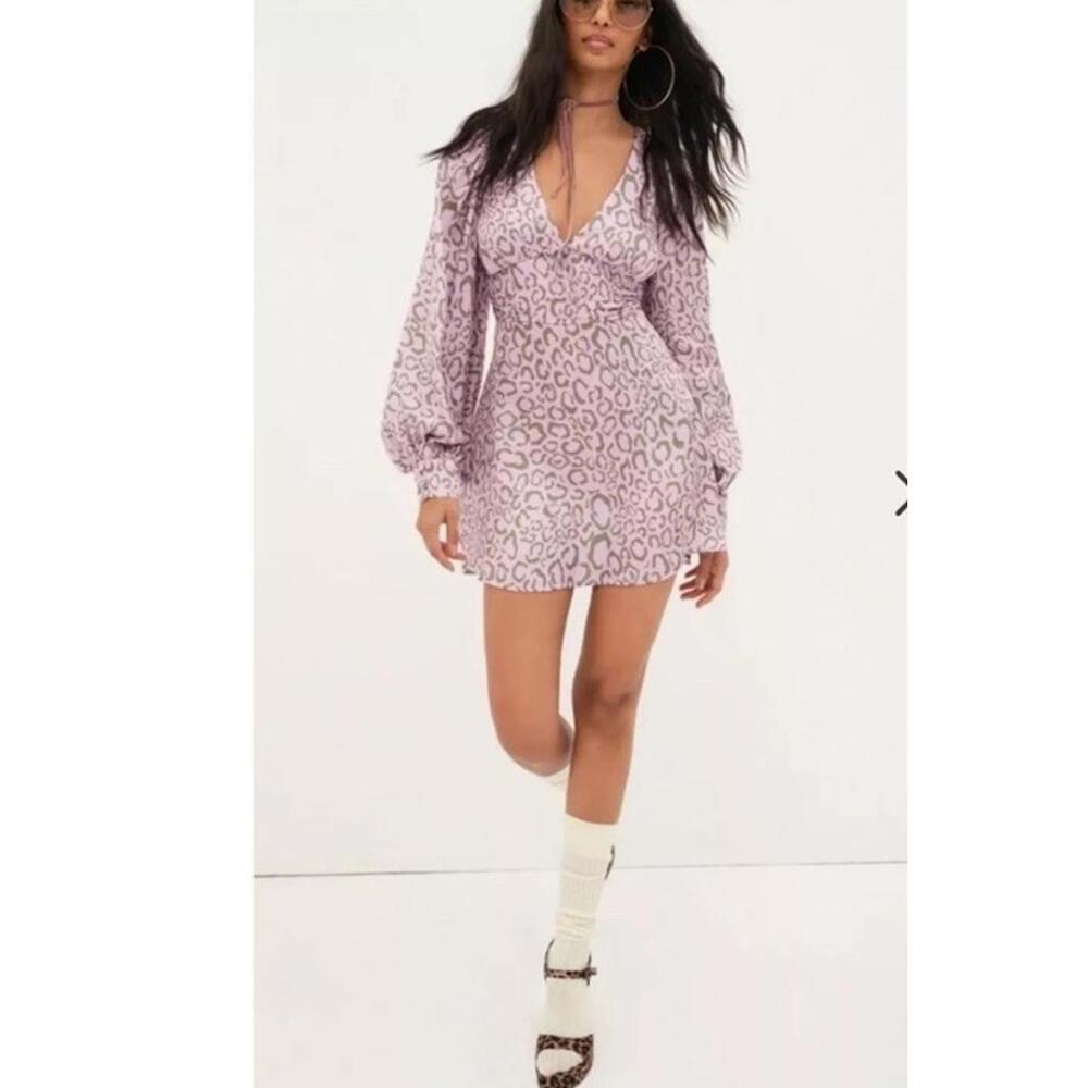 NWT For Love & Lemons June Purple Mini Dress Size XS festival valentines